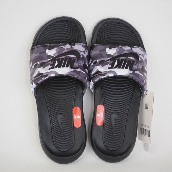 Nike Victori One Sports Slide Print Black Grey Beach Sandals - Picture 5 of 11